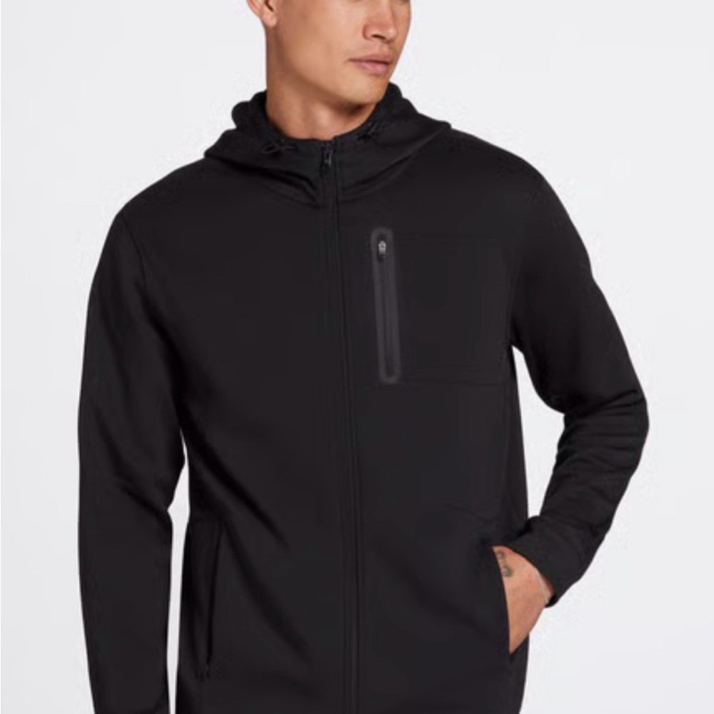 VRST Men’s Pinnacle Fleece Full Zip Hooded Jacket‎ Moisture Wicking Black S NWT